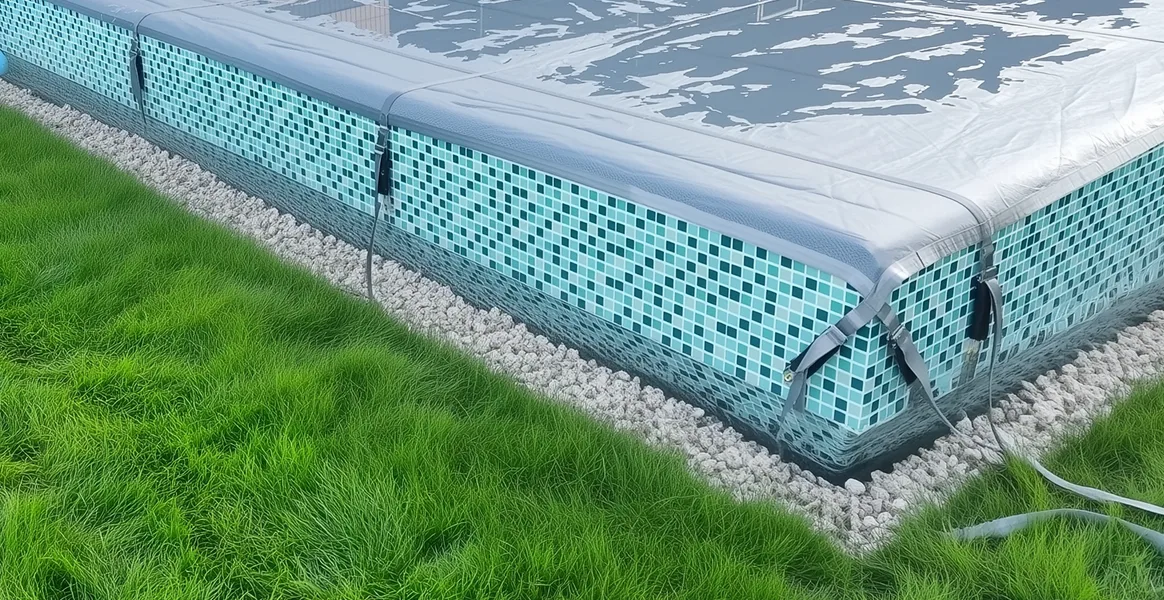 Покрывало для бассейна под снегом — защита зимой в Фрязино